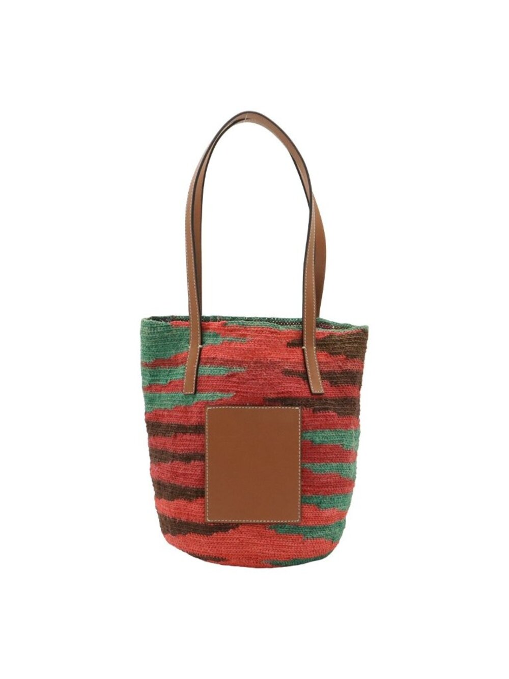 Loewe Sigra Basket Tote Bag Leather Pink Green Tan Brown